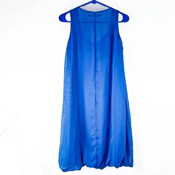 Zara Basics Royal Blue Sleeveless Bubble Hem Dress sz M - Picture 2 of 5